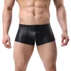 Onderbroek Patent Leather Sexy Boxer -slips grappig speelgoed voor volwassen games heren boxershorts onder dragen mannelijke groothandel