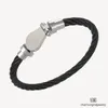 Bracelet de câble à cheval de mode 18k Bracelets en acier inoxydable noir plaqué noir blanc Bracelet