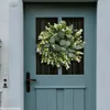 Dekorativa figurer Vindklockor Dekorationer Plastiskt bröllop vardagsrumsfest Fake Plants Artificial Wreath Combination Home Door Window