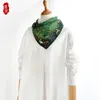 Army Green Luxury Natural Silk Scarf Women Spring Printed Bird 100% Real Silk Twill Scarves Wrap Shawl Square 50cm Bandana Lady 240412