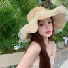 Berets Double Layer CROCHET Straw Sun Hat For Women Summer Breathable Floppy Mesh Brim Bucket Travel Beach Chapeu Feminino