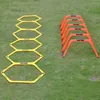 6Pcs Training Rings Agility Football Ring Equipment Folded Hexagon Soccer Footwork Ladder Exercising Multi Supplies Hex Hurdles 240418