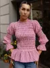 Camicette da donna khalee yose eleganti camicetta chic francese camicia rosa rotatura vintage vintage arti