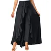 Rokken zomer onregelmatige dames solide voorste overlay broek ruche mode dames riem boho lange rok falda mujer y2k