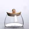 Storage Bottles Mason Jar Kitchen Tea For Wooden Glass Lid Capacity Large Container Jars Bottle Sealed Food