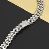 Piękny pełny biały moissanite Diamond Cuban Link Naszyjnik 925 Starling Srebrny naszyjnik