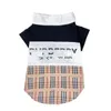 Hundkläder Designer Dog Clothes Brand Apparel Classic Plaid Pattern Mönster Cotton Pet T-shirt för små medelstora hundar andningsbar mjuk kostym DHQMT