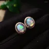 Stud Earrings Sale Classic Natural Opal 4x6mm maat Gemstone met certificaat Real 925 Silver Simple Girl Cadeau