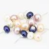 Orecchini per borchie 4 colori Real Natural Freshwater Pearl 8mm Sterling Ouring Pearls Studri per donne Regali di gioielli B3432