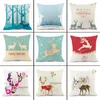 Kussen Kerstmoose Moose Pillowcase Katoen Linnen Print Decoratie Decoratie Vakantie kleurrijke kunst gepersonaliseerde cojines