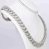 Passera diamanttestare 925 Silver Cuban Link Necklace Iced Out 18mm 3 Rows Hip Hop VVS Moissanite Cuban Chain