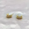 Stud Earrings Trend Circle for Women 2024 Luxe Gold Golde Ear Piercing Yellow Fashion Jewelry Girl Gift Accessoires