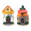 Garden Decorations Mini Cottage House Exquisite Fairy Small Cottages Toys Crafts Figure Resin Charm Ornament Landscape Decor