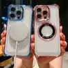Caixa de telefone magnético TPU à prova de choque com capa de telefone do protetor da lente da câmera para iPhone 12 13 14 15 Pro Max