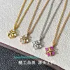 Colliers pendentiels de concepteur de luxe Tiifeniy 2024 Nouveau collier en diamant en or en forme V cross