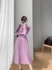 Casual Dresses Pleated Dress Women Long Sleeve Fashion Korean Woman Sweater Knitted Elegant Skirt Midi Beige Black Autumn 2024