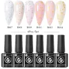 Kits Ur Sugar 6pcs 7 ml Glazen fles rubberen Base Gel Nagel Polgan Set Glitter Pink Gouden Folie Afwezig UV LED -gel Varnishes Manicure