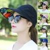 Bérets Beach Hat Soleil pliable élégant avec trou de trou de fausse perle décor de fleurs pour jardinage