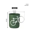 Tazas de bicicleta Mango de bicicleta Pareja Cepillo de dientes PP Copa PP Jugo Leche Milil Estudiante Copa de dormitorio 400 ml Regalo de Navidad J240428