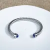 David Style Sintetico Lapis Lazuli Bracciale Cavo attorcigliato Weight European and American Mens Womens 240424