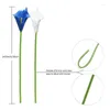 Decoratieve bloemen 20 stks kunstmatige calla lely voor doe -het -zelf bruids bruidsboeket centerpieces Home Decor (blauw en wit)