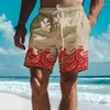Męskie szorty fala splash 3D print plaża zwykłe hawajskie krótkie spodnie dla mężczyzn ubrania surfingowe pnie wakacyjne fale męskie bermudowie