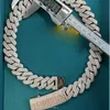 22 mm Moisanite Cuban Link Chain Bracelet Solid Gold and Silver Élégance avec éclat éblouissant