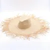 Natural Lafite Mens Womens Sun Chaps à bords larges pliants pliants UV Paille Holiday Wedding Fashion Suncreen Beach Hat 240426