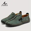 Casual schoenen Leather Men Zapatos Brand Loafers Moccasins Ademende slip op Driving Plus Maat 39-48 Drop