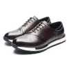 Luxury merkontwerp heren Oxford schoenen mode Frankrijk stijl lederen sneakers slipon casual zakelijke reizen niet -slip mannelijk 240417