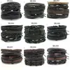 Charm Bracelets 4pcs/set Stylish Leather Braided Multilayer Wristband Jewelry Gifts Promotion Unisex