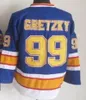 99 Wayne Gretzky Vintage Hockey Jerseys Black White Navy Blue Yellow Purple Orange Alternate Embroidery Jersey Uniforms