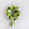 Decoratieve bloemen St Patricks Day krans schattige pom voor springgroene pluche bal voordeur boho met tassel woningdecoraties