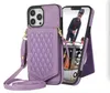 IPhone Case Kijkstand hangende touw telefoonhoes precisie ontwerp met kaarthouder spiegel anti-diefstal borstel luxe geschikt voor iPhone 15 plus 14 13 12 11 pro max appel