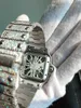 Round Moissanite Diamond Skull Watch for Mens w pełni oblasycone zegarek Skelton Na rękę dla mężczyzn