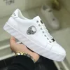 Luxury Designer Philip Plain Mans Shoes Brand Classic Fashion Plein Scarpe High Quality Leather Metal PP Skulls Pattern Increased Elements Casual Board Sneakers