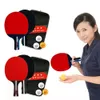 Paddles de tenis de mesa 2 raquetas 3 bolas Ping pong Jugador profesional con bolsa para el torneo Juega 240419