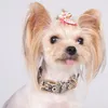 PU skórzany kołnierz psów Zestaw Smyczów mody Projektowanie kołnierzy dla małych średnich psów kot Chihuahua Teacup Puppies Shih tzu pudle brązowy L B50