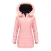 Frauenjacken Abnehmbare Kapuze beide Seitenbekleidung Frauen mittlere Mäntel Herbst Winter Winter warmer Modesticke Windproof elegantes Frauen