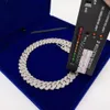 Gold plated personalizzato Iced Out Men S925 Cuban Link Chain 15mm VVS Moissanite Diamond Hip Hop Gioielli