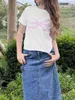 Kvinnors T-skjortor Kvinnor T-shirt Crew Neck Short Sleeve Bowknot Slim Fit Summer Tops Streetwear för Casual Daily Daily