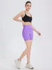 Shorts actifs Couleur solide Sports pour femmes Sports Soft Compression Souvrave Évacuation de la transpiration du jogging et du cyclisme