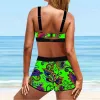 Set Summer High Waist Bikini Swimsuit Women Bathing Suit Bikini Set New Design Printing Loose Swimwear Beach Swimming Suit XS8XL