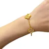 Paired with essential trendy jewelry accessories Lucky Bracelet Plated 18k Rose Gold Flowers Luxury with common vnain
