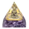 Jewelry Pouches Buddha Statue Orgone Pyramid Natural Crystal Orgonite Reiki Healing Generator For Protection Meditation Feng Shui Home Decor