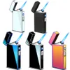 Neues nachfüllbares Fantasie leichter für Zigaretten, OEM -Feuerzeuge Zigaretten stilvoller Windschutz, doppelte Gebrauchsbogen USB -Fackel leichter