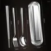 Dinarty sets voor werkster Travel Chopsticks Set Fork Lepel Lichtgewicht vervangende zilveren kleur 1 accessoires keukengereedschap