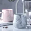 Tasses nordiques inspires en céramique tasse en marbre or rône café tasse de petit déjeuner avoine tasse de la Saint-Valentin cadeau Couple d'eau tasse d'eau J240428