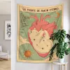 Sun Moon Tarot Tapestry Wall Hanging Boho Cat Kawaii Rum Dekor Psychedelic Hippie For Kids Bedroom Art 240418