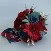 Hochzeitsblumen elegante künstliche Seiden Rosenstrauß Zeremonie Jubiläum DIY Home Decor